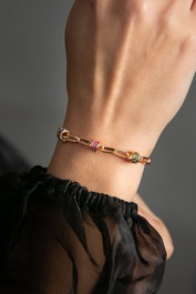Heliophilia Silver Pulsera de Metal Multicolor con Circonitas CBL9448